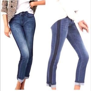 Cabi Distressed Tuxedo High Waisted Jeans Sz 4